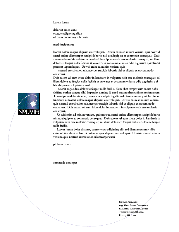 NoUVIR letterhead